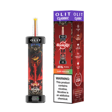 Built in USA | OLIT HookaLit 40K Puff Disposable E-Hookah - 40,000 Puffs