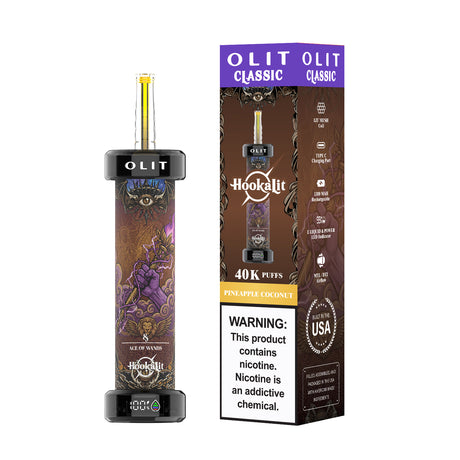 Built in USA | OLIT HookaLit 40K Puff Disposable E-Hookah - 40,000 Puffs