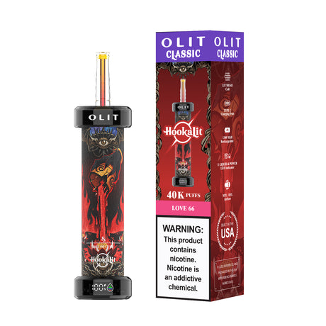 Built in USA | OLIT HookaLit 40K Puff Disposable E-Hookah - 40,000 Puffs