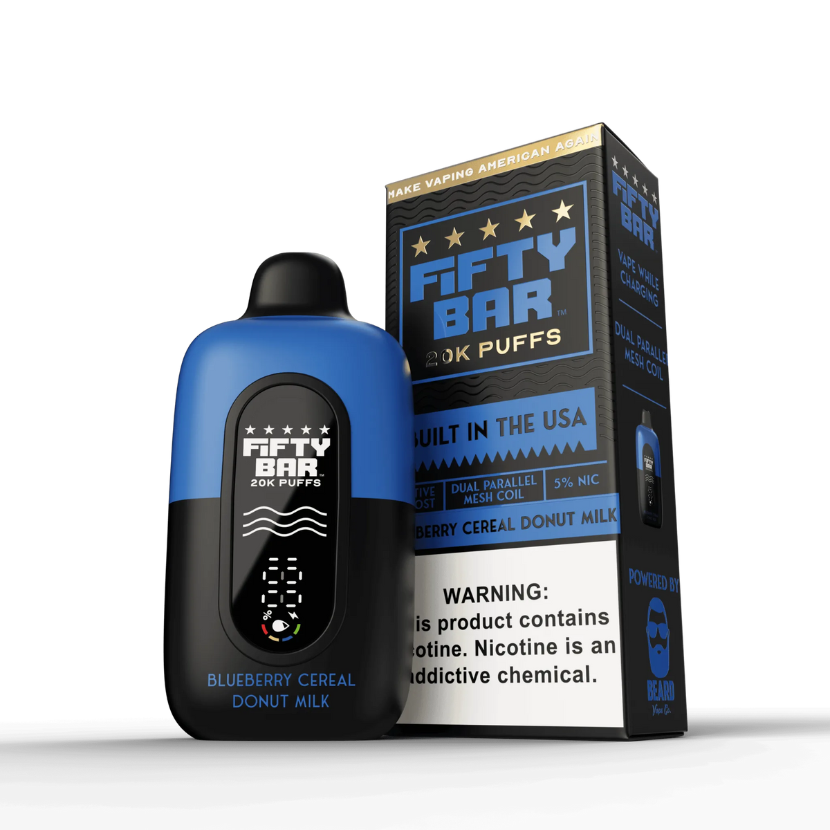 FIFTY BAR "Black Series" Powered by BEARD VAPE Co. 20K Puff Disposable Device - 20000 Puffs