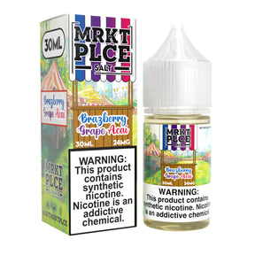 MRKTPLCE Brazberry Grape Acai Nic Salt 30ml bottle with grape, acai, and brazberry flavors