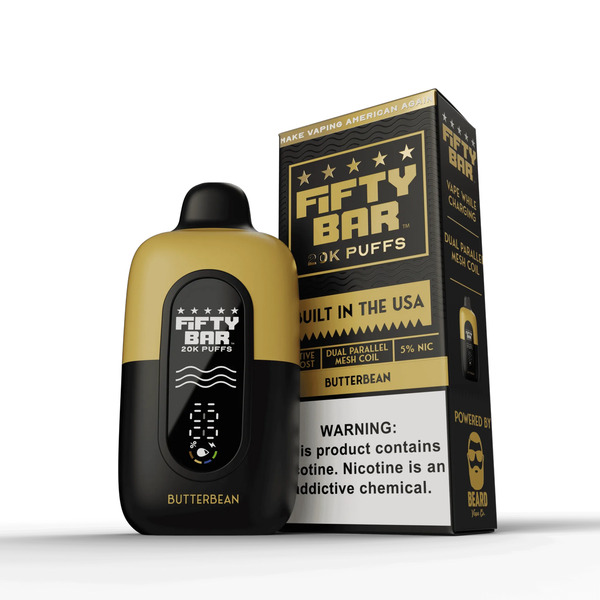 FIFTY BAR "Black Series" Powered by BEARD VAPE Co. 20K Puff Disposable Device - 20000 Puffs