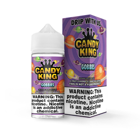 Candy King Gobbies 100mL e-liquid bottle featuring a sweet-and-sour candy flavor profile.