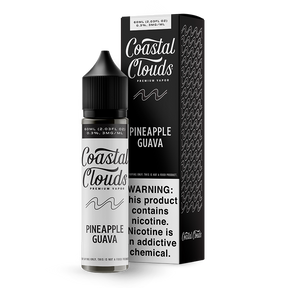 Coastal Clouds Pineapple Guava 60mL E-Liquid featuring exotic guavas, rich mangos, and golden pineapples in a 70/30 VG/PG blend.