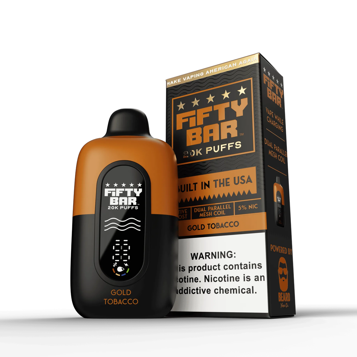 FIFTY BAR "Black Series" Powered by BEARD VAPE Co. 20K Puff Disposable Device - 20000 Puffs