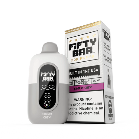 FIFTY BAR "White Series" 20K Puff  Powered By BEARD Vape Co. Disposable Device - 20000 Puffs