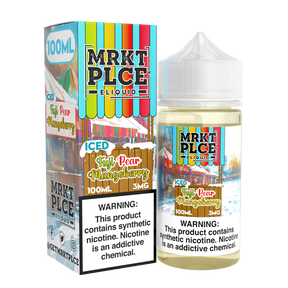 MRKTPLCE ICED Fuji Pear Mangoberry 100mL bottle with icy Fuji apple, pear, mango, and berry flavors.