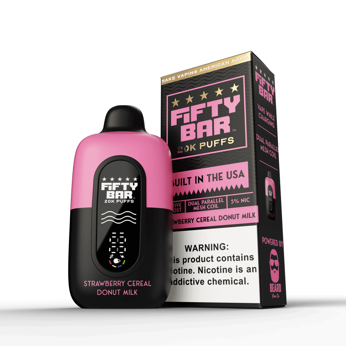 FIFTY BAR "Black Series" Powered by BEARD VAPE Co. 20K Puff Disposable Device - 20000 Puffs