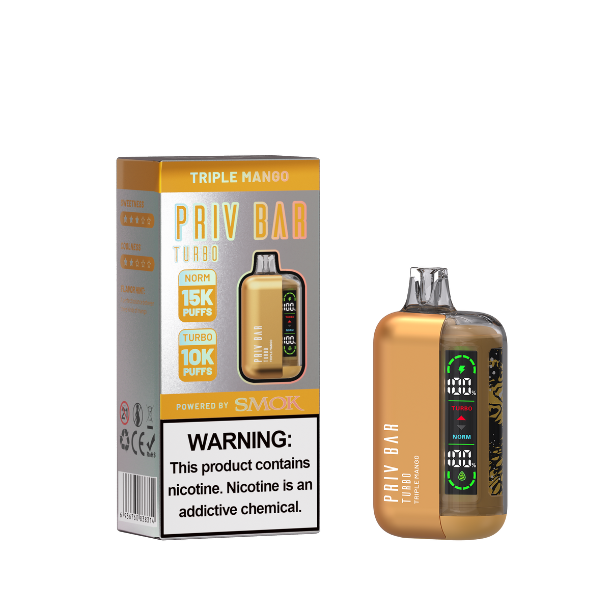 PRIV BAR Turbo Disposable Device - 15000 Puffs