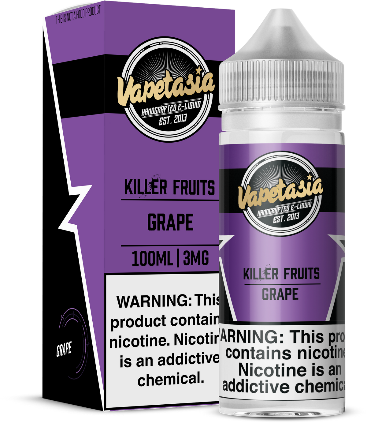 Vapetasia Killer Fruits Grape 100ml e-liquid with bold grape flavor