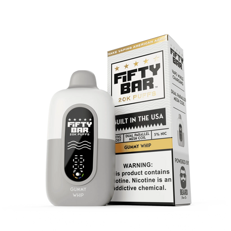 FIFTY BAR "White Series" 20K Puff  Powered By BEARD Vape Co. Disposable Device - 20000 Puffs