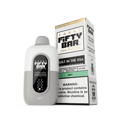 FIFTY BAR "White Series" 20K Puff  Powered By BEARD Vape Co. Disposable Device - 20000 Puffs