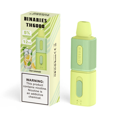 Binaries Cabin TH6000 Disposable | 6000 Puffs | 12mL | 50mg Clear Lemonade with Packaging