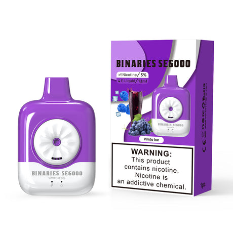 Binaries Cabin Disposable SE | 6000 Puffs | 12mL | 50mg Vimto Ice with Packaging